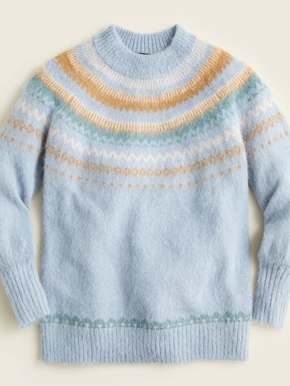 J. Crew Fair Isle yoke puff-sleeve sweater, Size XL NWT!! - Picture 1 of 5